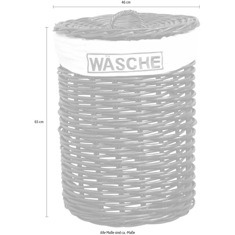 Home affaire Wasmand Rotan-vlechtwerk, hoogte 65 cm afbeelding2 - 1