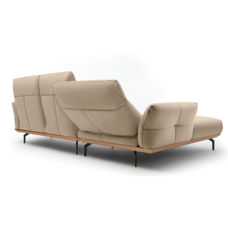 Hülsta Sofa Hoekbank Hs.460 Sokkel in eiken, gegoten aluminium poten in umbra grijs, breedte 298 cm afbeelding2 - 1