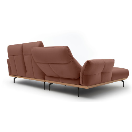 Hülsta Sofa Hoekbank Hs.460 Sokkel in eiken, gegoten aluminium poten in umbra grijs, breedte 298 cm afbeelding2 - 1