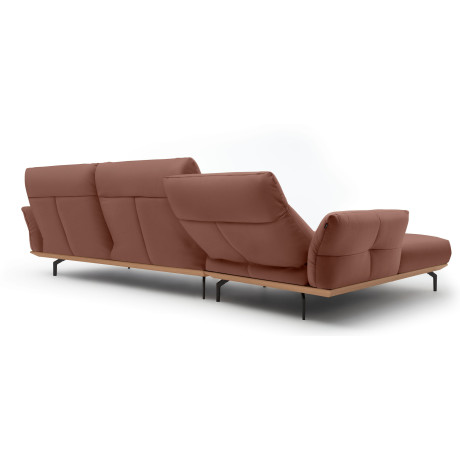 Hülsta Sofa Hoekbank Hs.460 Sokkel in eiken, onderstel in umbra grijs, breedte 338 cm afbeelding2 - 1