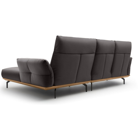 Hülsta Sofa Hoekbank Hs.460 Sokkel in walnotenhout, onderstel in umbra grijs, breedte 298 cm afbeelding2 - 1