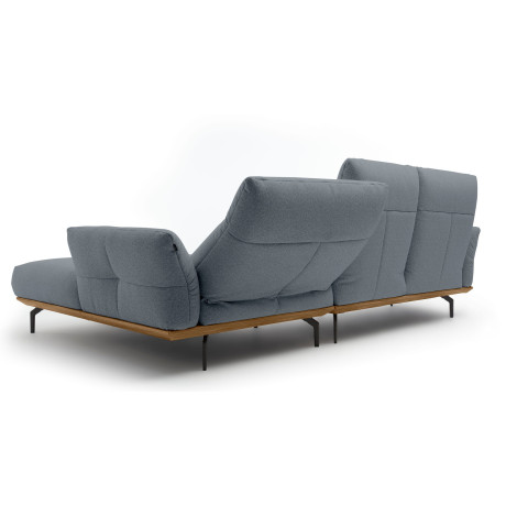 Hülsta Sofa Hoekbank Hs.460 Sokkel in walnotenhout, onderstel in umbra grijs, breedte 298 cm afbeelding2 - 1