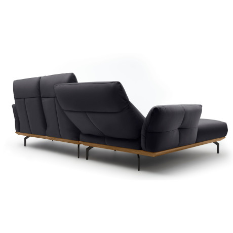 Hülsta Sofa Hoekbank Hs.460 Sokkel in walnotenhout, onderstel in umbra grijs, breedte 298 cm afbeelding2 - 1