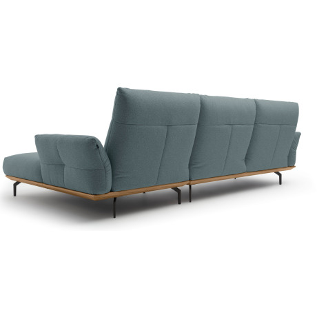 Hülsta Sofa Hoekbank Hs.460 Sokkel in walnotenhout, onderstel in umbra grijs, breedte 318 cm afbeelding2 - 1