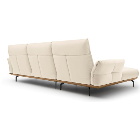 Hülsta Sofa Hoekbank Hs.460 Sokkel in walnotenhout, onderstel in umbra grijs, breedte 318 cm afbeelding2 - 1