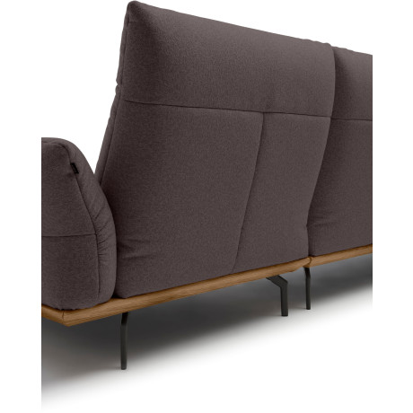 Hülsta Sofa Hoekbank Hs.460 Sokkel in walnotenhout, onderstel in umbra grijs, breedte 318 cm afbeelding2 - 1