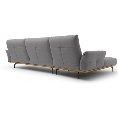 Hülsta Sofa Hoekbank Hs.460 Sokkel in walnotenhout, onderstel in umbra grijs, breedte 338 cm afbeelding2 - 1