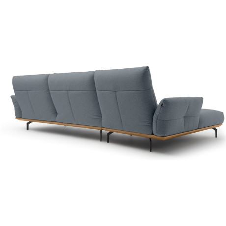 Hülsta Sofa Hoekbank Hs.460 Sokkel in walnotenhout, onderstel in umbra grijs, breedte 338 cm afbeelding2 - 1