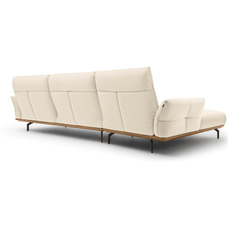 Hülsta Sofa Hoekbank Hs.460 Sokkel in walnotenhout, onderstel in umbra grijs, breedte 338 cm afbeelding2 - 1