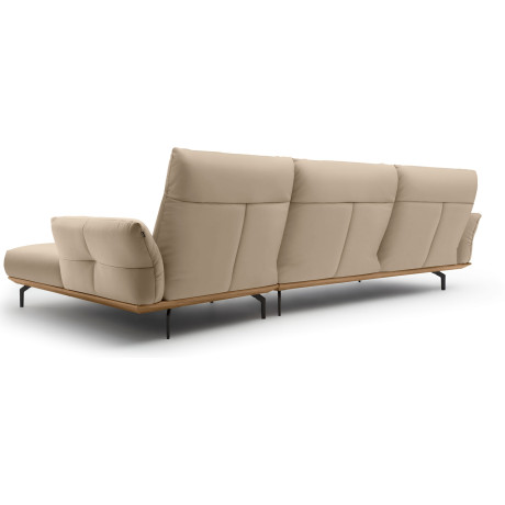 Hülsta Sofa Hoekbank Hs.460 Sokkel in walnotenhout, onderstel in umbra grijs, breedte 338 cm afbeelding2 - 1