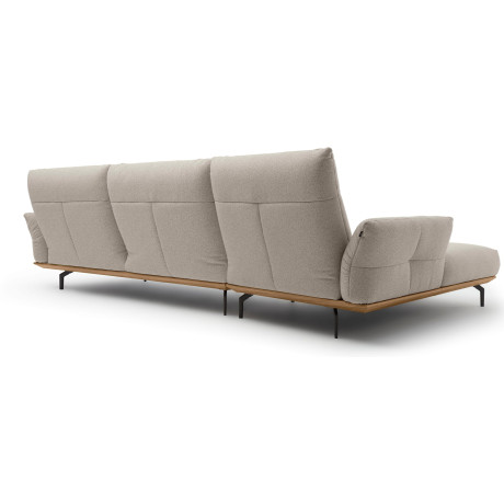 Hülsta Sofa Hoekbank Hs.460 Sokkel in walnotenhout, onderstel in umbra grijs, breedte 338 cm afbeelding2 - 1