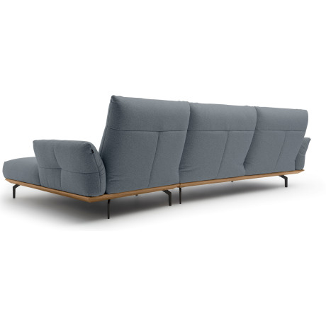 Hülsta Sofa Hoekbank Hs.460 Sokkel in walnotenhout, onderstel in umbra grijs, breedte 338 cm afbeelding2 - 1