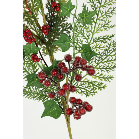 I.GE.A. Kunsttak Kersttak den/bessen/klimop/thuja set van 2 kunstmatige tak bloem kerstdecoratie decoratieve tak decoratie (2 stuks) afbeelding2 - 1