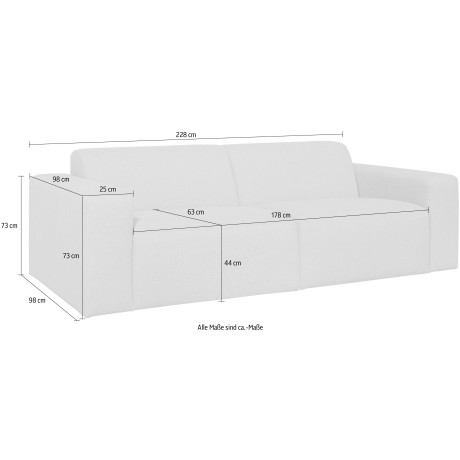 INOSIGN 3-zitsbank Koa, 228 cm, modulaire bank in geweven stof afbeelding2 - 1