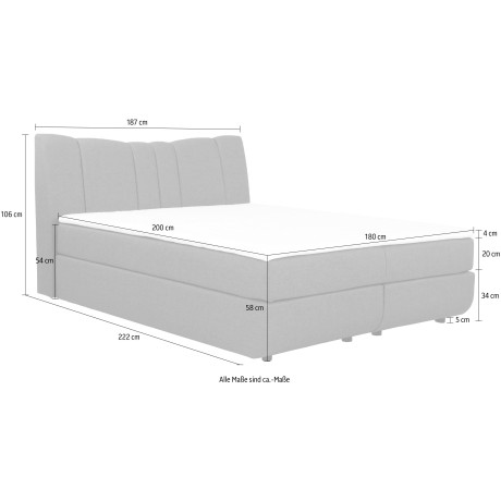 INOSIGN Boxspring Hailey nieuw hoofdbord: luxueus zacht verdikt! afbeelding2 - 1