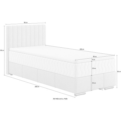 INOSIGN Boxspring Thor met bedbodem, incl. matras, topverkoper Topmatras en sierkussen, in verschillende hardheden beschikbaar afbeelding2 - 1