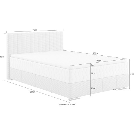 INOSIGN Boxspring Thor met bedbodem, incl. matras, topverkoper Topmatras en sierkussen, in verschillende hardheden beschikbaar afbeelding2 - 1