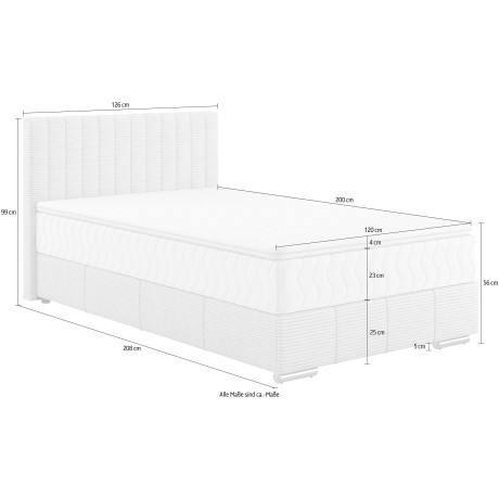 INOSIGN Boxspring Thor met bedbodem, incl. matras, topverkoper Topmatras en sierkussen, in verschillende hardheden beschikbaar afbeelding2 - 1