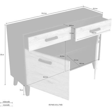 INOSIGN Dressoir ARTONA Commode, Breedte 125 cm afbeelding2 - 1