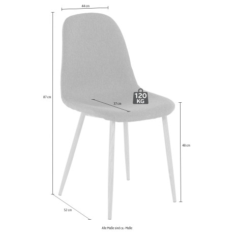 INOSIGN Eethoek MILLER Glazen tafel met 4 stoelen (weefstof) (set, 5-delig) afbeelding2 - 1