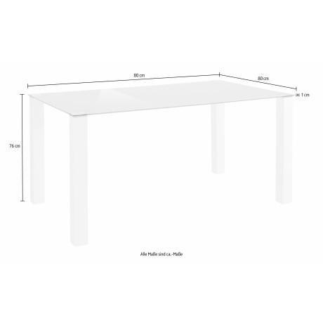 INOSIGN Eethoek Normadora met glazen tafel, vrijstaande stoel belastbaar tot 120 kg (set, 5-delig) afbeelding2 - 1