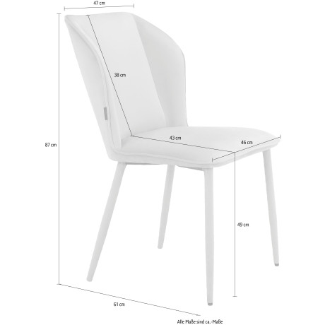 INOSIGN Eetkamerstoel Koa van veloursstof, met zacht verdikte zitting en rugleuning, zithoogte 49 cm (2 stuks) afbeelding2 - 1