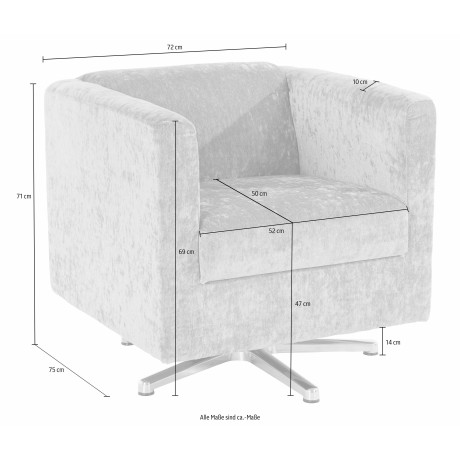 INOSIGN Fauteuil Bob draaibaar met kruisvoet afbeelding2 - 1