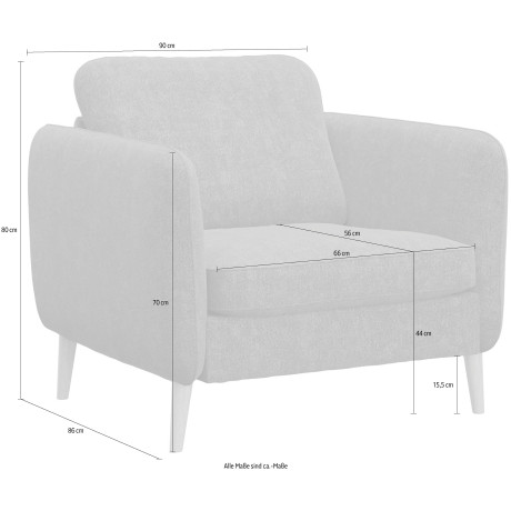 INOSIGN Fauteuil Ikano Massief houten constructie, zigzag vering in de zitting afbeelding2 - 1