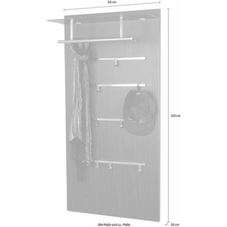 INOSIGN Kapstokpaneel 1200 CSF Afm. (bxdxh): 60x26x120 cm afbeelding2 - 1