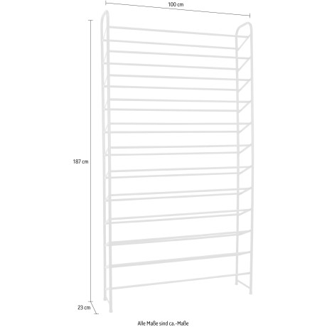 INOSIGN Schoenenrek TOPSELLER! van metaal, breedte 100 cm, hoogte 187 cm, ruimte voor ca. 60 paar schoenen afbeelding2 - 1