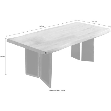 INOSIGN Tafel met hout gebeitst, gelakt en gewaxed (1 stuk) afbeelding2 - 1