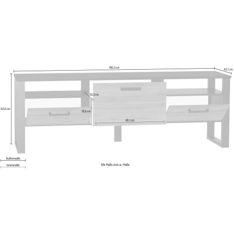 INOSIGN Tv-kast Nordi Breedte ca. 180,3 cm afbeelding2 - 1