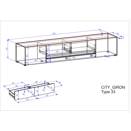 INOSIGN Tv-meubel City/Giron Breedte ca. 220 cm afbeelding2 - 1