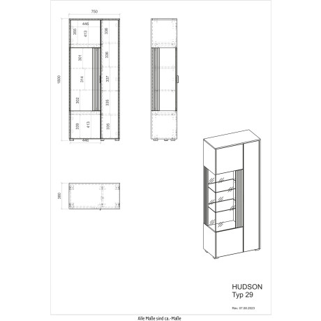 INOSIGN Tv-meubel Hudson in moderne trendkleur, handgrepen van metaal (zwart), breedte 150 cm afbeelding2 - 1