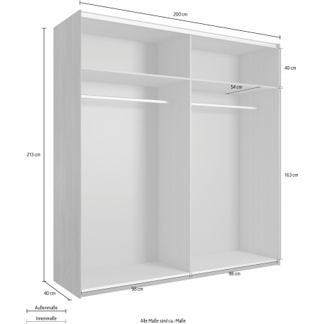 INOSIGN Zweefdeurkast Sigma Linnenkast met spiegel, garderobe met doordachte indeling afbeelding2 - 1