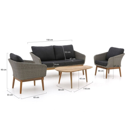 Intenso Borgetto/ROUGH-K stoel-bank loungeset 4-delig - Laagste prijsgarantie! afbeelding2 - 1