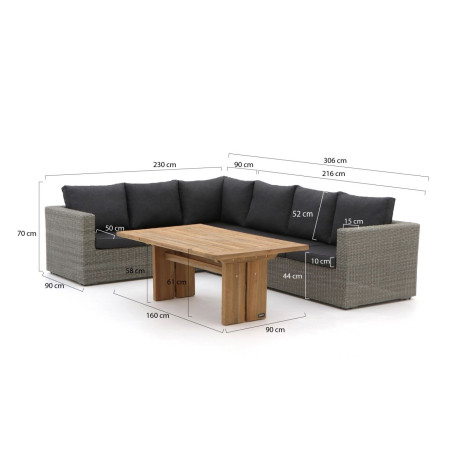 Intenso Carpino/ROUGH-L dining loungeset 3-delig links - Laagste prijsgarantie! afbeelding2 - 1