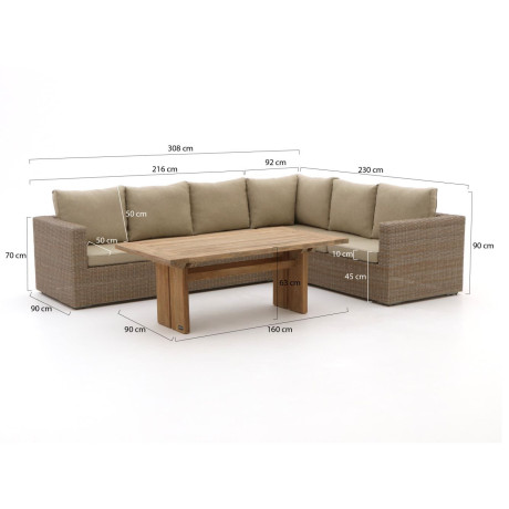 Intenso Carpino/ROUGH-L dining loungeset 3-delig rechts - Laagste prijsgarantie! afbeelding2 - 1