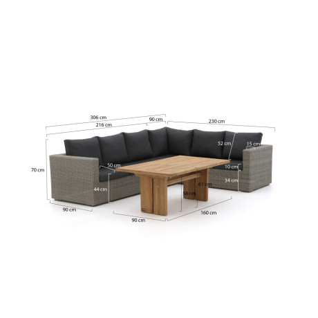 Intenso Carpino/ROUGH-L dining loungeset 3-delig rechts - Laagste prijsgarantie! afbeelding2 - 1