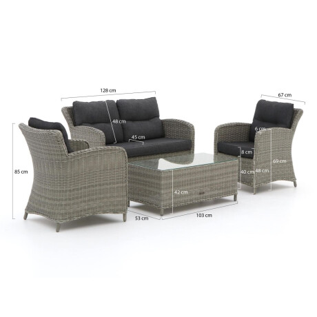 Intenso Leone/Milano stoel-bank loungeset 4-delig - Laagste prijsgarantie! afbeelding2 - 1