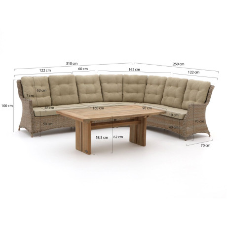 Intenso Milano/ROUGH-L dining loungeset 5-delig - Laagste prijsgarantie! afbeelding2 - 1