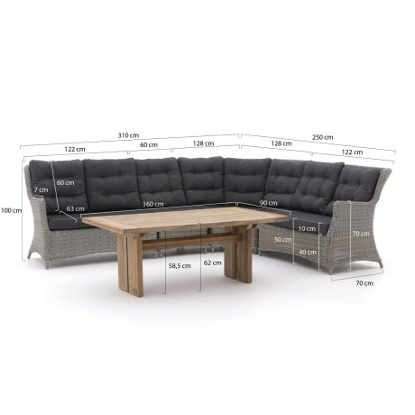 Intenso Milano/ROUGH-L dining loungeset 5-delig - Laagste prijsgarantie! afbeelding2 - 1