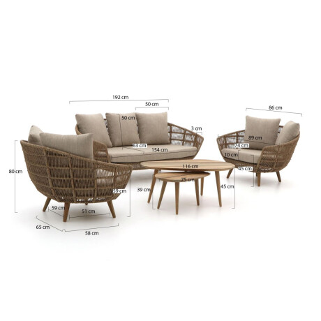 Intenso Stila/ROUGH-K stoel-bank loungeset 5-delig - Laagste prijsgarantie! afbeelding2 - 1