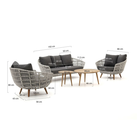 Intenso Stila/ROUGH-K stoel-bank loungeset 5-delig - Laagste prijsgarantie! afbeelding2 - 1