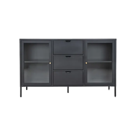 James metalen sideboard zwart - 140 x 40 cm afbeelding2 - 1