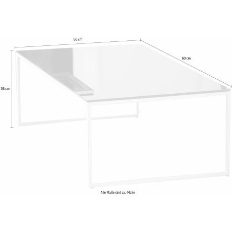 jankurtz Salontafel Classico met metalen sleevoet, in 2 kleuren, afm. (bxdxh): 60x60x36 cm afbeelding2 - 1