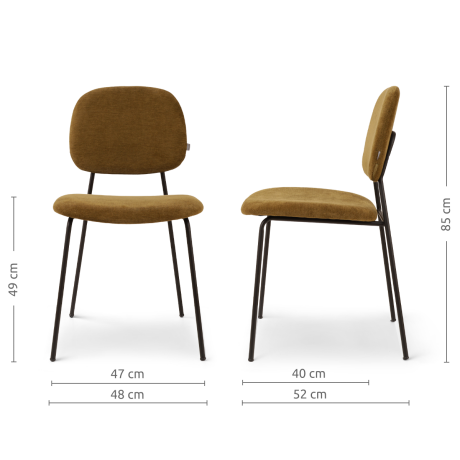 Jasmijn eetkamerstoel mosgroen - zwart onderstel afbeelding2 - 1