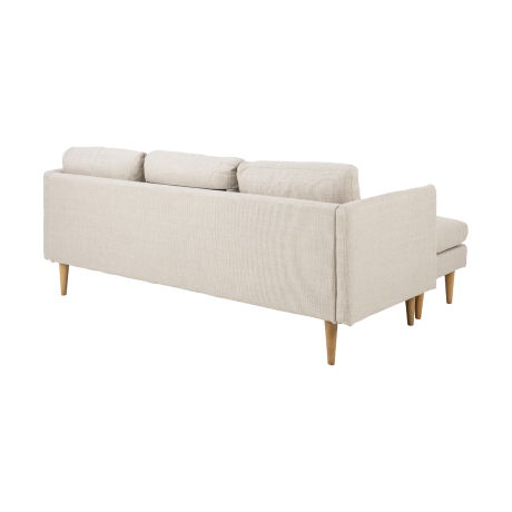 Jelle 2-zits hoekbank beige - met verstelbare chaise longue - 201 cm afbeelding2 - 1