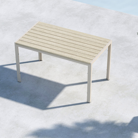 Joas polywood tuin eettafel beige - 140 x 90 cm afbeelding2 - 1