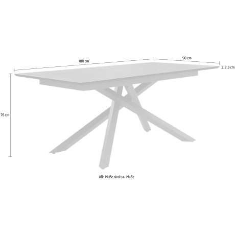 Jockenhöfer Gruppe Eettafel Silas 180 x 90 cm, tafelblad in antracietkleurige marmerlook afbeelding2 - 1